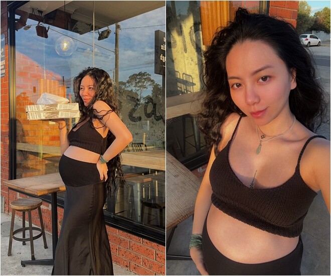 Nàng hot girl mong đẻ xong về dáng được như mẹ mình.
