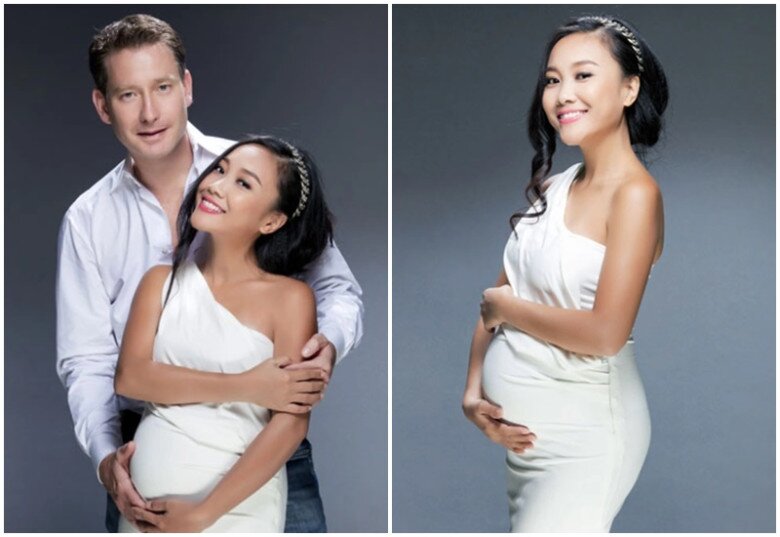 Nữ ca sĩ rạng rỡ khi mang thai.