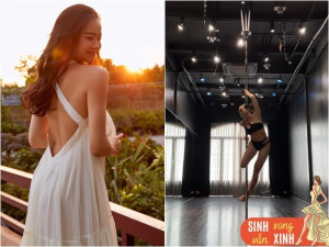 Hoa hậu Việt múa cột trong trang phục gợi cảm có thân hình nóng bỏng sau 6 tháng sinh con