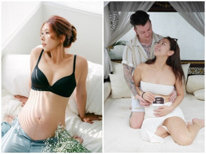 Người đẹp có vòng 1 khủng lấy chồng Tây, mang thai gần 40 tuần vẫn chưa sinh, chăm chỉ đi leo núi