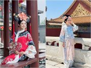 Bà bầu - Bầu 6 tháng, Hoa hậu Việt Nam vẫn hóa thân thành "Hoàn Châu cách cách" xinh rạng rỡ ở Tử Cấm Thành