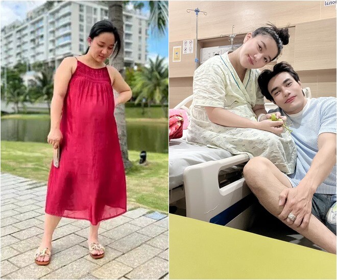 Quỳnh Quỳnh thực hiện mẹo dân gian khi mang thai, được cho là chồng nghén thay vợ.