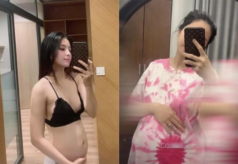 Được người đặc biệt hộ tống đi đẻ bằng xe máy, sau sinh cật lực kiếm tiền nuôi con 2 Thiên An hiếm hoi khoe bụng bầu, khi mang thai, cô chạm mốc 65 kg.