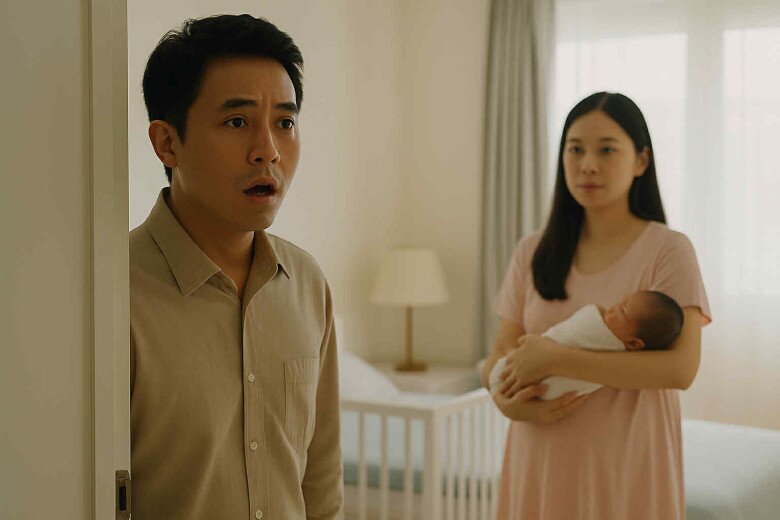 Tôi sinh con đúng ngày chồng đi công tác, 2 tuần sau anh về nhà và đứng chết trân trước cửa phòng ngủ - 1