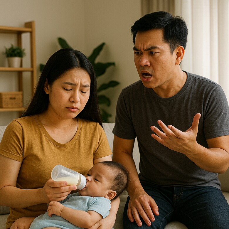 Người chồng cho rằng việc vợ nuôi con là chuyện đương nhiên dễ dàng. Ảnh minh họa.