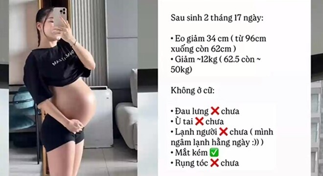 Ngoài mắt kém, bà xã Đặng Văn Lâm chưa gặp nhiều vấn đề sức khỏe khi không ở cữ.