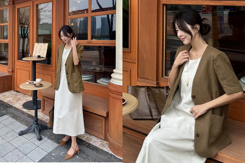 Nếu bạn muốn tạo dựng hình ảnh chuyên nghiệp pha chút mềm mại, một chiếc váy trắng đơn giản phối cùng áo blazer sẽ mang lại cảm giác vừa chỉn chu vừa điệu đà nữ tính 