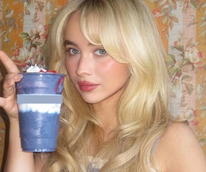 Sabrina Carpenter và ly sinh tố xanh lam gây sốt vào năm ngoái