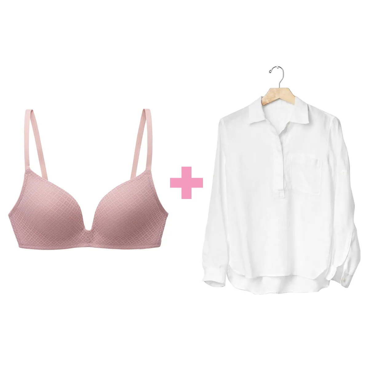 Những màu như nude, be hoặc hồng nhạt sẽ là những màu sắc dễ giấu dưới lớp vải trắng hơn.