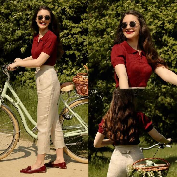 Giày Mary Jane, búp bê hoặc slingback sẽ hoàn thiện set đồ theo phong cách thập niên 50s mà vẫn phù hợp trong đời sống hiện đại.