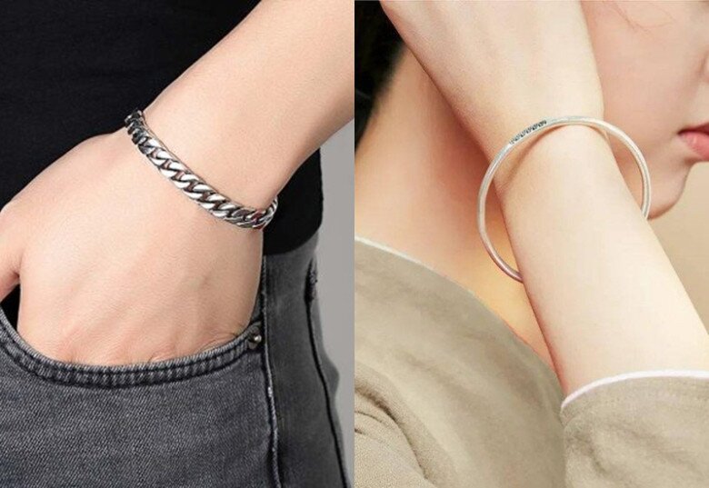Chị em thích cá tính có thể chọn vòng bạc kiểu mắt xích to bản, còn nếu thích nhẹ nhàng hãy chọn vòng mảnh hoặc thiết kế nhỏ nhắn, tinh xảo.