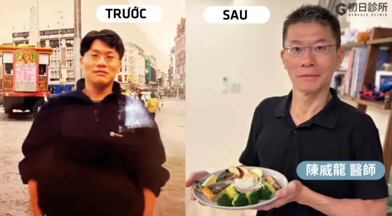 Không Tập Nặng, Không Nhịn Ăn: Chuyên Gia Giảm Liền 20Kg Sau Nửa Năm Chỉ Nhờ Thêm Một Thứ Vào Bữa Cơm 1 Bác Sĩ Chen Weilong Trước Và Sau Khi Giảm Cân Thành Công.