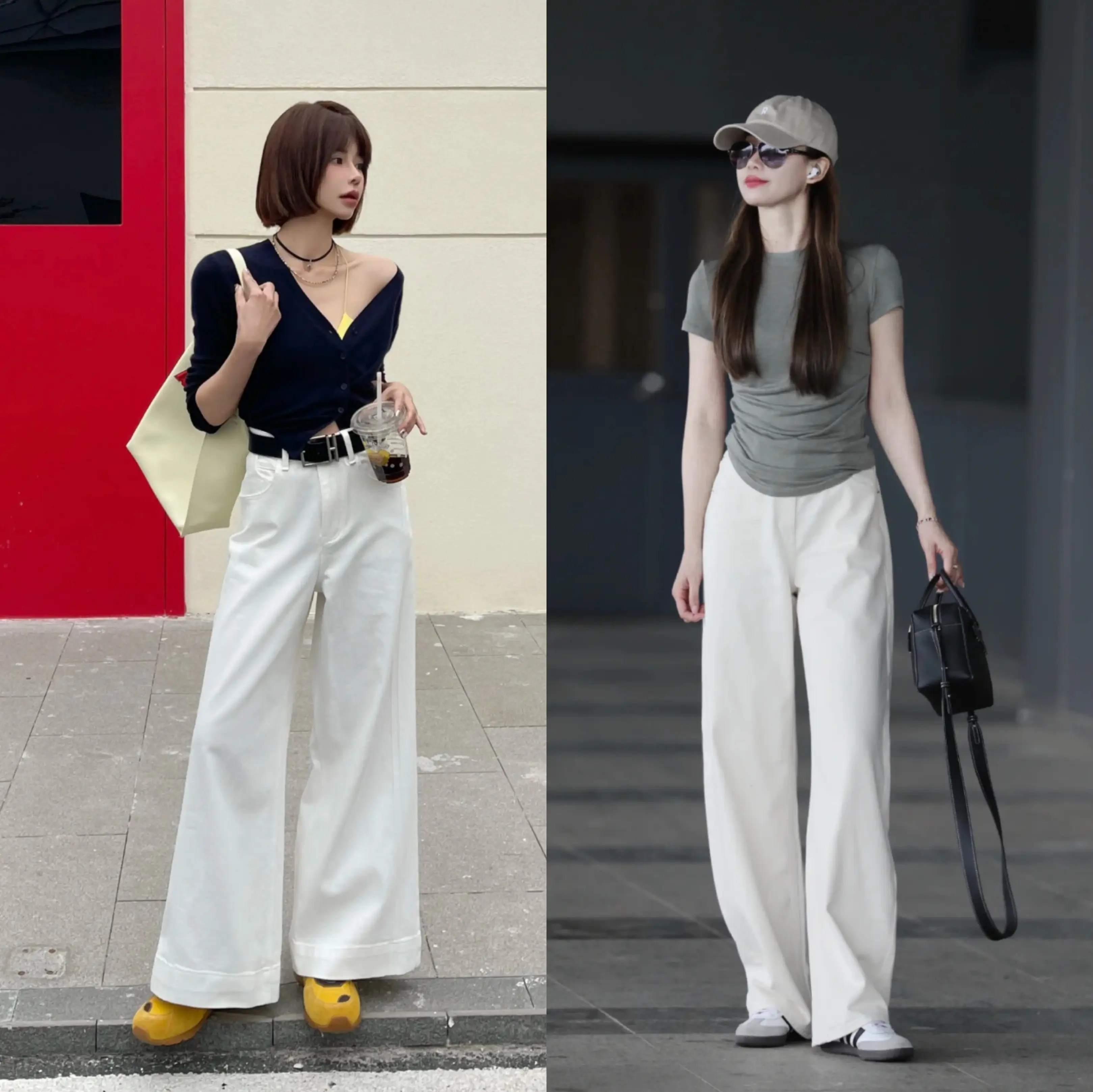 Phối quần trắng với áo đen hoặc xám cơ bản là cách phối đồ đơn giản cho những người không có nhiều kiến thức về thời trang.