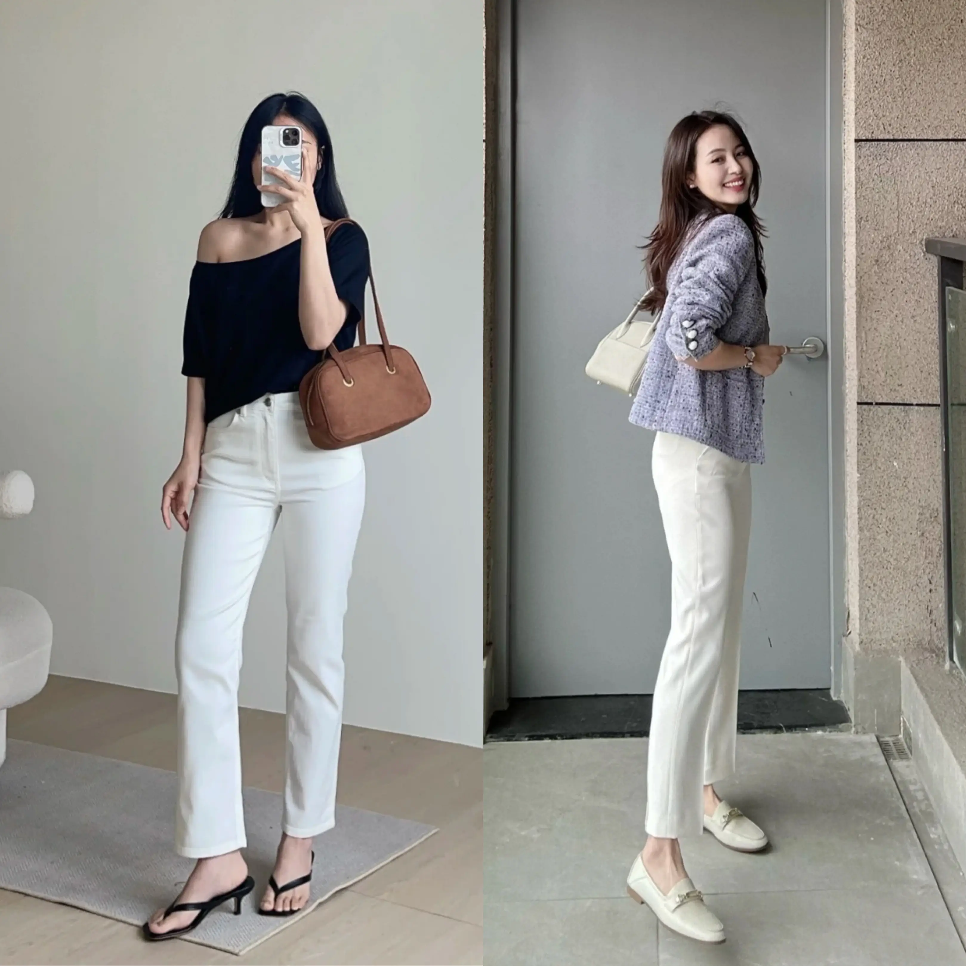 Với độ dài trên mắt cá chân, quần trắng 9 phân sẽ giúp chị em kéo dài chân hơn mà trông vẫn gọn gàng.