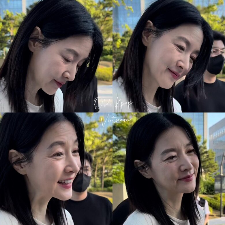 Những hình ảnh lan truyền trên mạng xã hội về nhan sắc của Lee Young Ae ngoài đời thực.