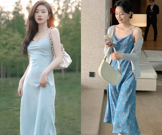 Những chiếc váy 2 dây mỏng nhẹ giúp chị em vừa mát mẻ lại khoe khéo vẻ đẹp nữ tính.