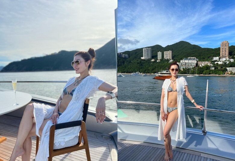 Bước sang độ tuổi lục tuần, Lý Gia Hân đẹp mặn mà với vóc dáng nuột nà như thời con gái, tự tin khoe eo con kiến trong bộ đồ bikini.