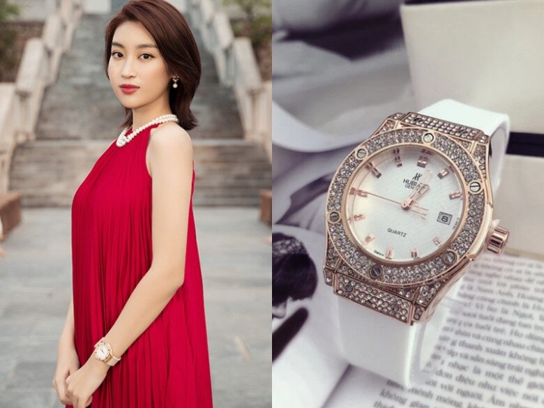 Đỗ Mỹ Linh yêu thích chiếc đồng hồ Hublot King Gold White Diamonds gần 500 triệu đồng. Đây là món đồ mà cô sở hữu sau thời gian dài dành dụm. Tuy nhiên, cô đã bán chiếc đồng hồ này để gây quỹ giúp trẻ em nghèo, nhận nhiều lời khen ngợi và chứng minh danh hiệu Hoa hậu Nhân ái từ Miss World là hoàn toàn xứng đáng.