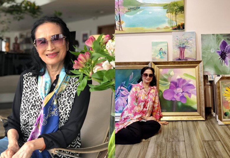Nữ nghệ sĩ sống vui khỏe với hội họa và sinh hoạt điều độ nên dù ngoài 80 tuổi vẫn trẻ khỏe.
