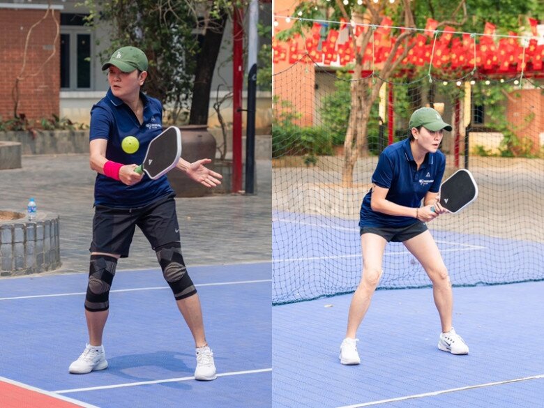 Bà đam mê bộ môn Pickleball giúp duy trì sức khỏe và vóc dáng.