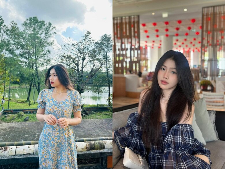 Gương mặt thanh tú với đôi môi mọng của nàng hậu mang đến vẻ đẹp khá Tây.