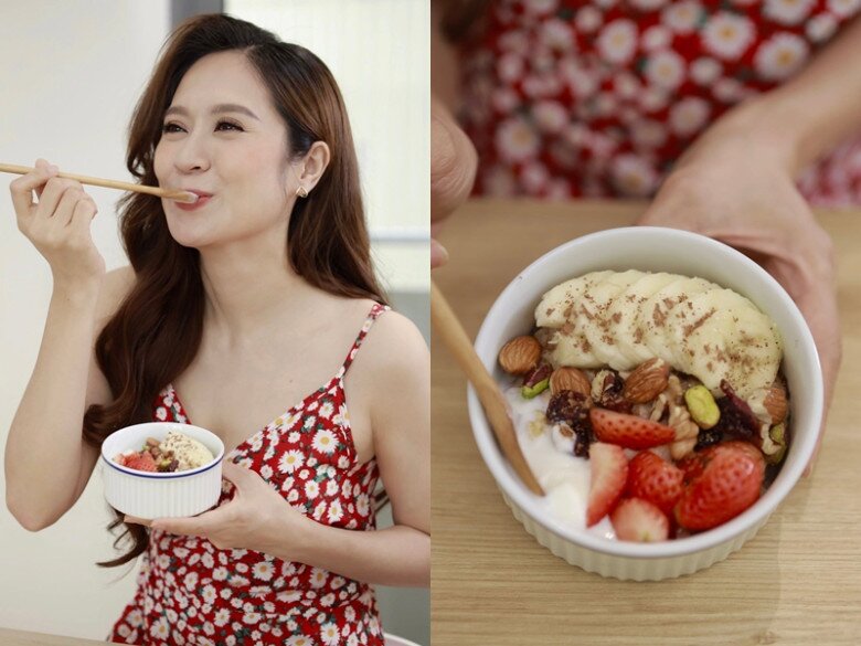Người đẹp từng chia sẻ món ăn giảm cân yêu thích của cô là yến mạch.