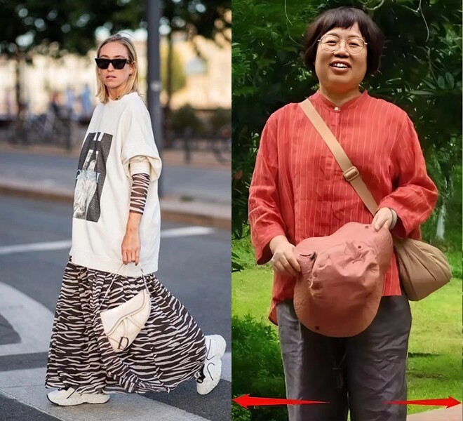 Quần áo to rộng, thiếu điểm nhấn khiến chị em càng thêm to béo hơn.