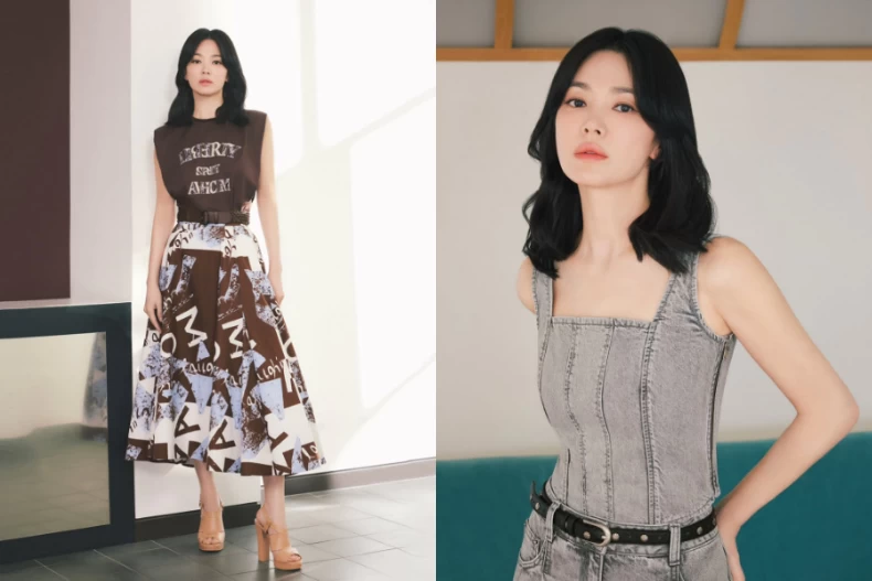 Song Hye Kyo khoe sắc bên hoa.