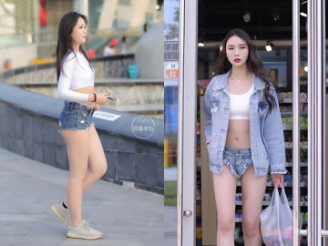 Hội chị em mặc quần short siêu ngắn chào Hè, lộ lấp ló vòng 3 làm người qua đường nhức mắt
