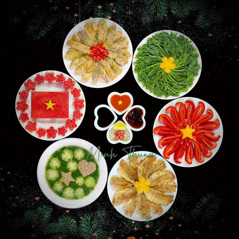 Mâm cơm đẹp mắt nhà chị Minh Thuận (Hà Nội)