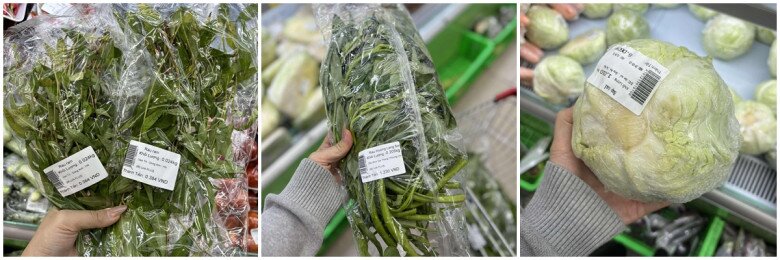 Linh chia sẻ hình ảnh giá rau, củ tại siêu thị. Hình ảnh được cô gái chụp vào ngày 28/5. Ảnh: NVCC