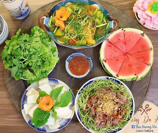 Thực đơn bữa tối.