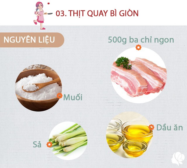 Chuẩn bị: - 1 miếng thịt ba chỉ ngon khoảng 500 kg - 1 nhánh sả đập dập - 1 củ hành tây; 3 muỗng canh muối; 1 miếng gừng thái lát vài lá chanh nếu có