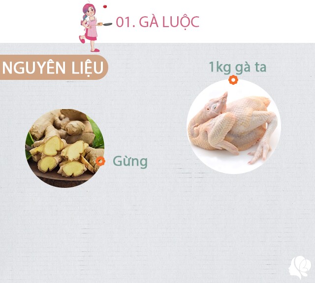 Chuẩn bị: 1kg gà ta, một mẩu gừng.