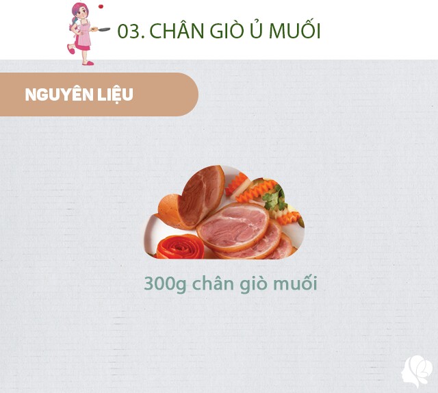 Chuẩn bị: 300g chân giò ủ muối.