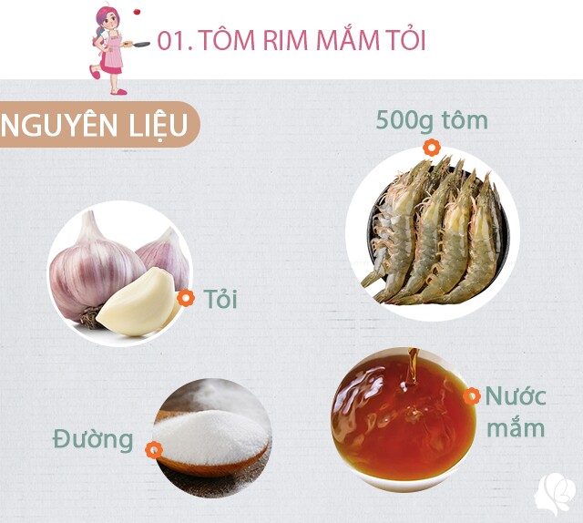 Chuẩn bị: 500g tôm, 3 thìa nước mắm (loại độ đạm thấp), 3 thìa đường, tỏi, 3 thìa nước, dầu ăn.