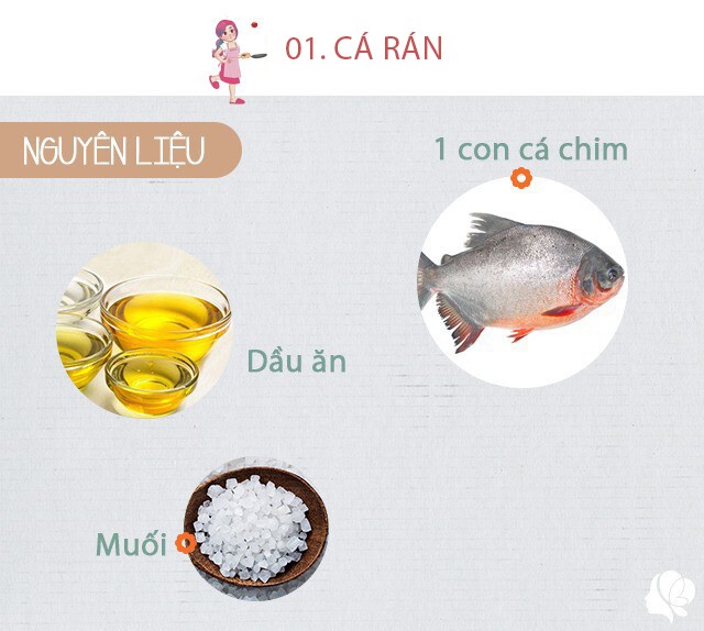 Chuẩn bị: 1 con cá chim đỏ khoảng 1kg, dầu ăn, nhúm muối.