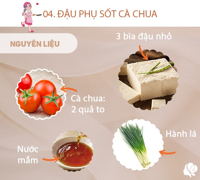 Chuẩn bị: 3 bìa đậu nhỏ, 2 quả cà chua to, nước mắm, hành lá, xíu đường nếu thích, hành khô.
