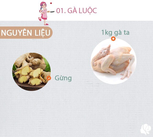 Chuẩn bị: 1kg gà ta, một mẩu gừng.