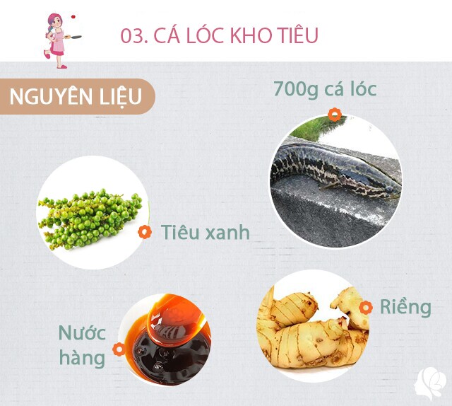 Chuẩn bị: 700g cá lóc, riềng, nước hàng, nước mắm/muối, dầu ăn, hành khô, tiêu xanh.