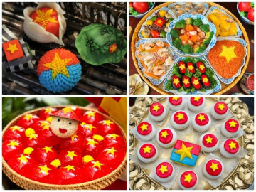 Chị em chia sẻ loạt bánh, các món ăn đẹp hoa mắt, ngập tràn không khí yêu nước, mừng ngày đại lễ 30-4