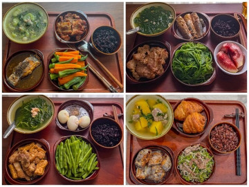 Nấu cơm cữ thôi mà đẹp như mâm tiệc, chị gái khiến mẹ bỉm nào cũng ước có một người thân như thế