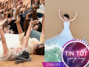 Tin tức - Ấm lòng khoảnh khắc cô dâu xe lăn "đứng" giữa vòng tay của hàng trăm du khách