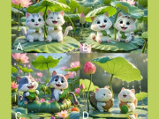 Eva tám - Trắc nghiệm tâm lý: Chọn một bức tranh mèo con bên hồ sen theo trực giác