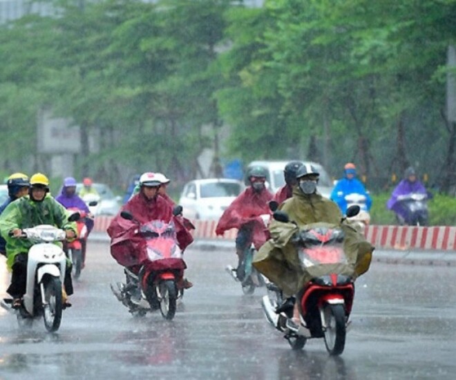 Miền Bắc mưa dông vào chiều và tối.