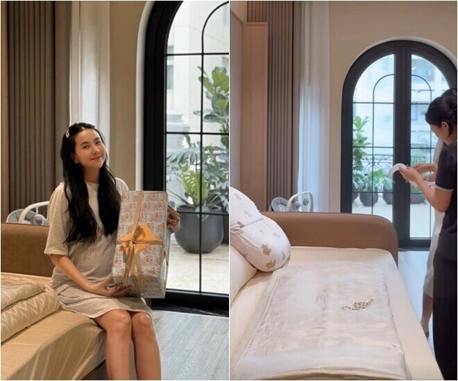 Trong căn nhà mới cô dọn về khi có bé Panda, cây xanh được bố trí gọn gàng ở ban công, mang lại view xanh mát và thêm phần sang trọng. Cây xanh không chỉ là vật trang trí, mà còn là biểu hiện của lối sống tinh tế, cân bằng giữa thẩm mỹ và chức năng.