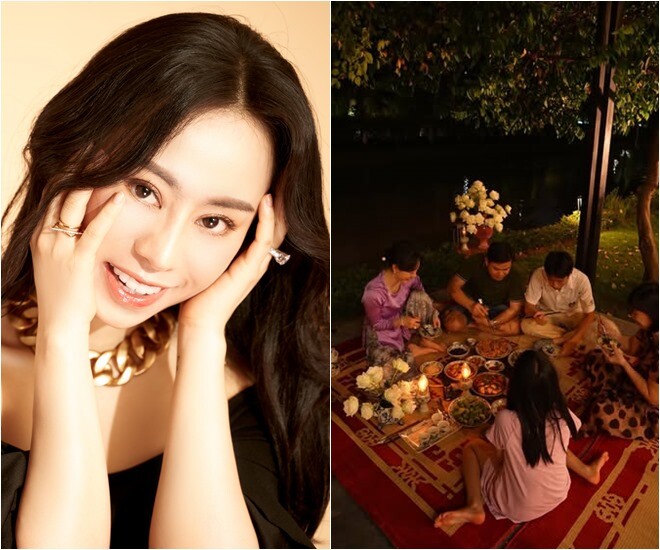 Trong ánh đèn dầu vàng ấm, cả gia đình ngồi quây quần bên mâm cơm giản dị mà đong đầy tình cảm với những món ăn mang đậm phong vị quê hương.