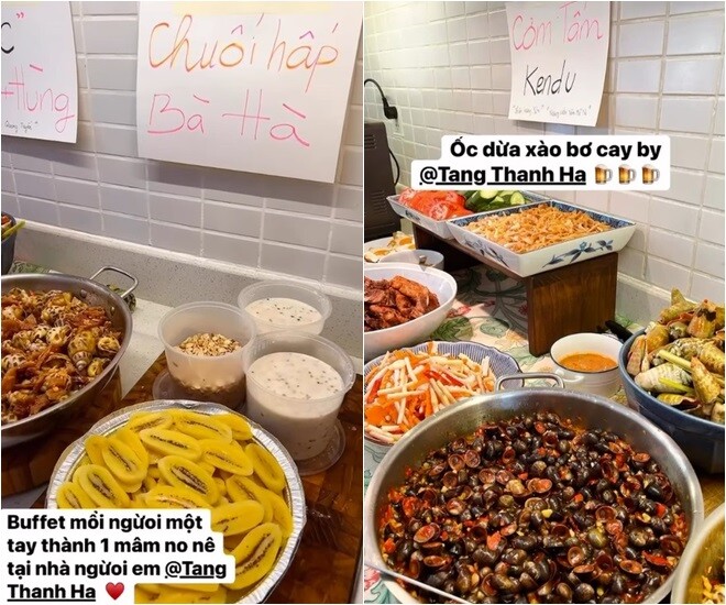Bữa tiệc ở nhà Tăng Thanh Hà không chỉ đơn giản là ăn uống, mà còn là dịp tụ họp ấm cúng với những món ngon quen thuộc, đậm chất nhà. Nàng dâu nghìn tỷ không chỉ nấu ngon mà còn rất chu đáo, tạo được không khí vui vẻ, khiến ai cũng cảm thấy gần gũi và thoải mái.