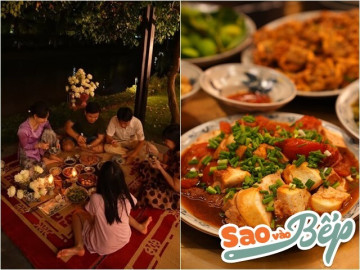 Á hậu Việt giàu có cho cả nhà ăn cơm dưới đèn dầu toàn món dân dã, mẹ ruột thốt lên một câu