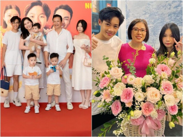 5 con chung con riêng của Shark Hưng xuất hiện ở sự kiện VTV, 2 bé lớn thân cả với mẹ ruột của mẹ kế